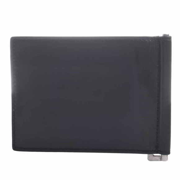 Saint Laurent Leather Money Clip Bifold Wallet Billfold Black - Picture 2 of 8